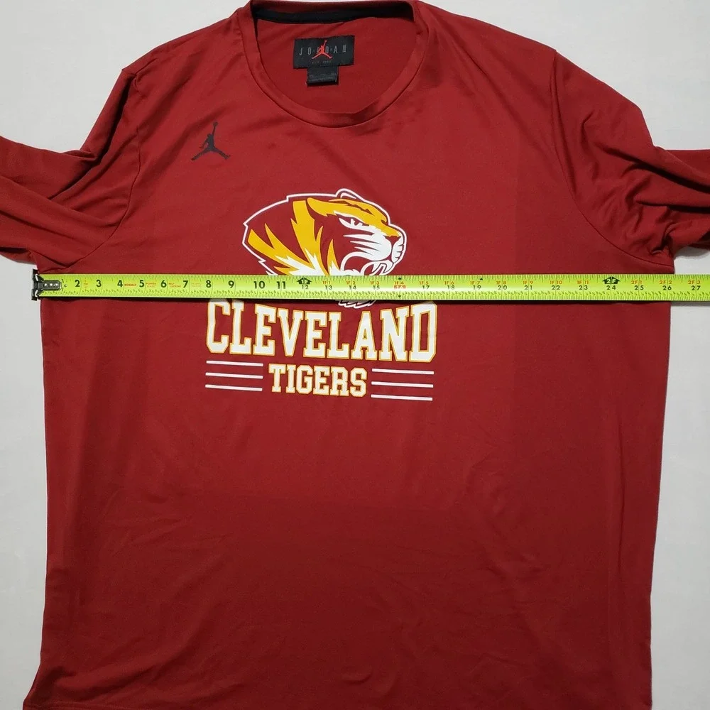 Air Jordan Cleveland Tigers Football Long Sleeve Graphic‎ Shirt Mens XXL